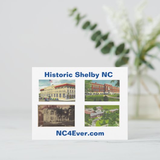 Historic Shelby NC Briefkaart (Staand voorkant)