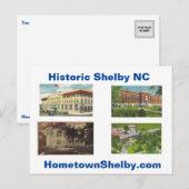 Historic Shelby NC Briefkaart (Voorkant / Achterkant)