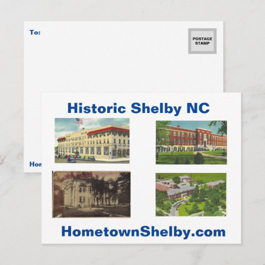 Historic Shelby NC Briefkaart (Voorkant / Achterkant)