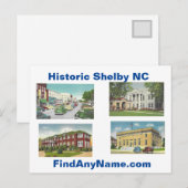 Historic Shelby NC Briefkaart (Voorkant / Achterkant)