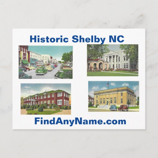 Historic Shelby NC Briefkaart (Voorkant)