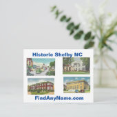 Historic Shelby NC Briefkaart (Staand voorkant)