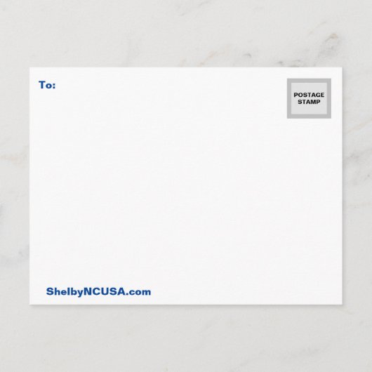 Historic Shelby NC Briefkaart (Achterkant)