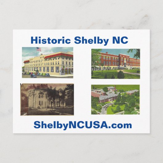 Historic Shelby NC Briefkaart (Voorkant)