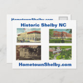 Historic Shelby NC Briefkaart (Voorkant / Achterkant)