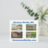 Historic Shelby NC Briefkaart (Staand voorkant)