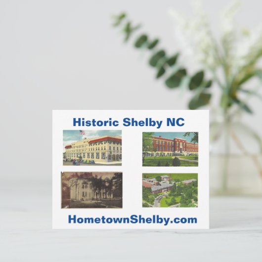 Historic Shelby NC Briefkaart (Staand voorkant)