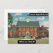 Historic Shelby NC City Hall Briefkaart (Voorkant / Achterkant)