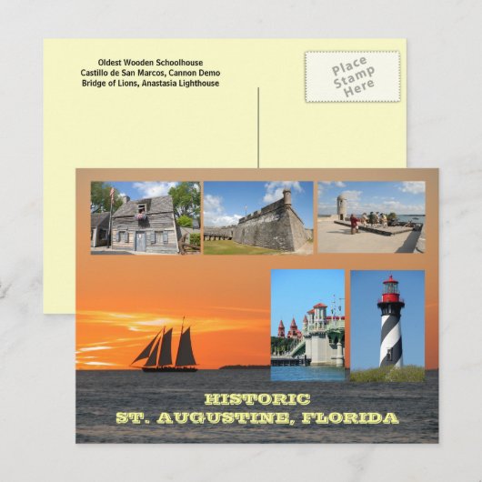 Historic St. Augustine, Florida Briefkaart (Voorkant / Achterkant)