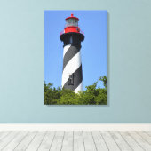 Historic St. Augustine, vuurtoren van Florida Canvas Afdruk (Insitu (Houten vloer))