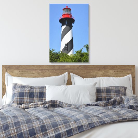 Historic St. Augustine, vuurtoren van Florida Canvas Afdruk (Insitu (Slaapkamer))