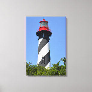 Historic St. Augustine, vuurtoren van Florida Canvas Afdruk