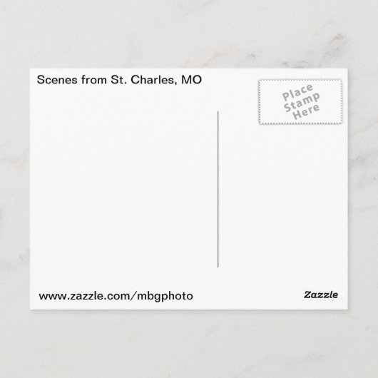 Historic St. Charles Briefkaart (Achterkant)