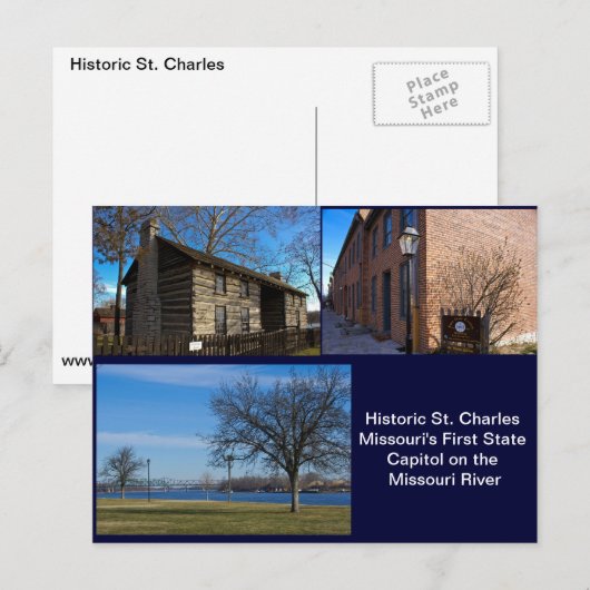 Historic St Charles Missouri Briefkaart (Voorkant / Achterkant)