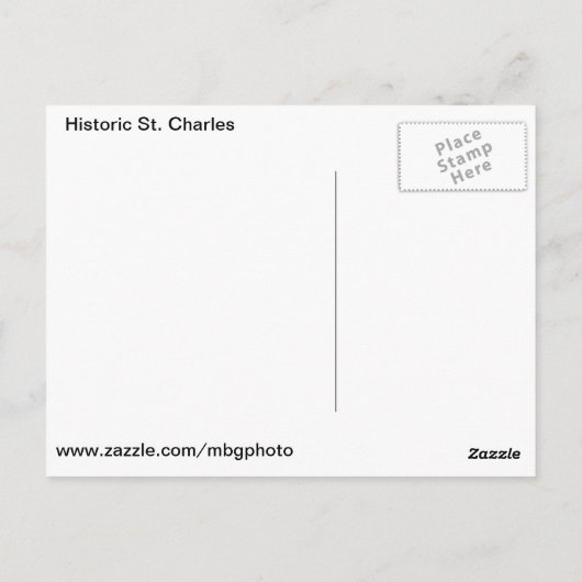 Historic St Charles Missouri Briefkaart (Achterkant)