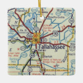 Historic Tallahassee Map Keramisch Ornament (Voorkant)