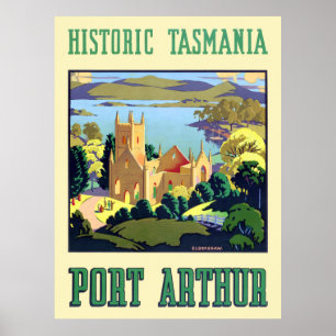 Historic Tasmania Port Arthur Vintage Poster 1930