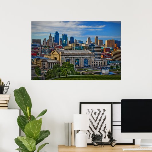 Historic Union Station - Kansas City Poster Print (Thuiskantoor)