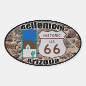 Historic US Route 66 Bellemont Arizona Ovale Sticker (Voorkant)