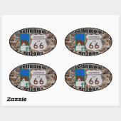 Historic US Route 66 Bellemont Arizona Ovale Sticker (Vel)