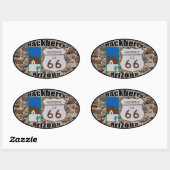 Historic US Route 66 Hackberry Arizona Ovale Sticker (Vel)