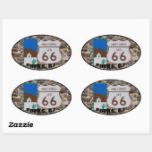 Historic US Route 66 Parks Arizona Ver. 2 Ovale Sticker (Vel)