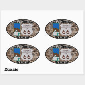 Historic US Route 66 Peach Springs Arizona Ovale Sticker (Vel)