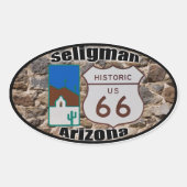 Historic US Route 66 Seligman Arizona Ovale Sticker (Voorkant)