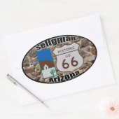 Historic US Route 66 Seligman Arizona Ovale Sticker (Envelop)