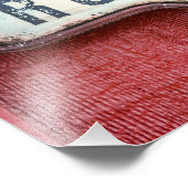 Historic US Route 66 Sign on Red Foto Afdruk (Hoek)