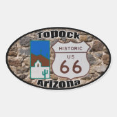 Historic US Route 66 Topock Arizona Ovale Sticker (Voorkant)
