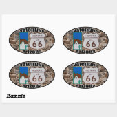 Historic US Route 66 Valentijn Arizona Ovale Sticker (Vel)
