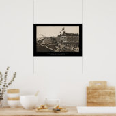 Historic view of Grant Park, Chicago (around 1880) Poster (Keuken)