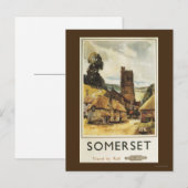 Historic Village Scene British Railway Poster Briefkaart (Voorkant / Achterkant)