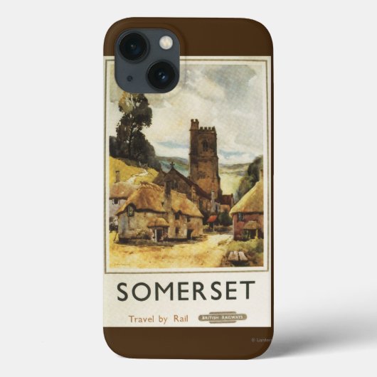 Historic Village Scene British Railway Poster Case-Mate iPhone Case (Achterkant)