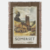 Historic Village Scene British Railway Poster Deken (Voorkant Verticaal)