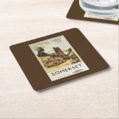 Historic Village Scene British Railway Poster Kartonnen Onderzetters (Schuin)