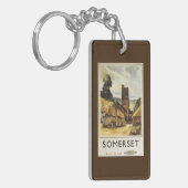 Historic Village Scene British Railway Poster Sleutelhanger (Voorkant Links)