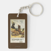 Historic Village Scene British Railway Poster Sleutelhanger (achterkant)