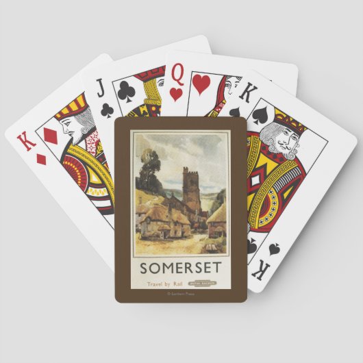 Historic Village Scene British Railway Poster Speelkaarten (Achterkant)