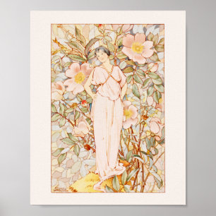 Historic Vintage Nouveau Flower Fairy Poster