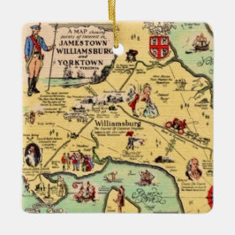Historic Williamsburg Map Keramisch Ornament