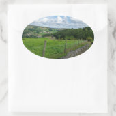 Historic Yorkshire Landscape Ovale Sticker (Tas)