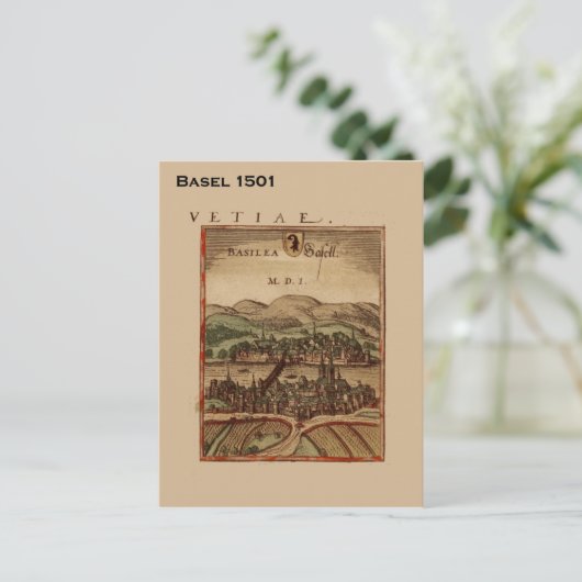 Historic Zwitserland, Basel 1501 Briefkaart (Staand voorkant)