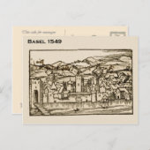 Historic Zwitserland, Basel 1549 Briefkaart (Voorkant / Achterkant)