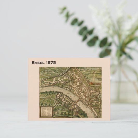 Historic Zwitserland, Basel 1575 Briefkaart (Staand voorkant)
