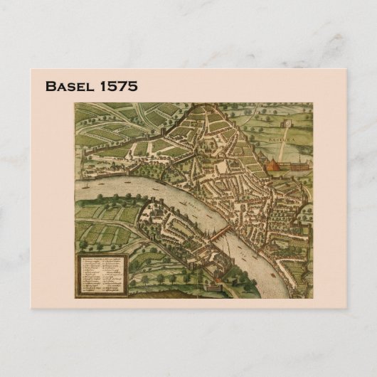Historic Zwitserland, Basel 1575 Briefkaart (Voorkant)