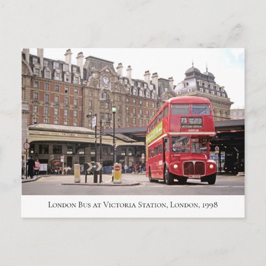 Historical 73 Bus at Victoria Station, Londen 1998 Briefkaart (Voorkant)
