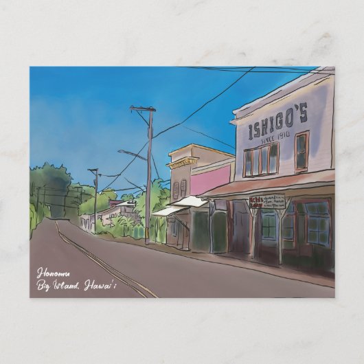 Historical Hawaii Plantation Town Honomu Nostalgic Briefkaart (Voorkant)