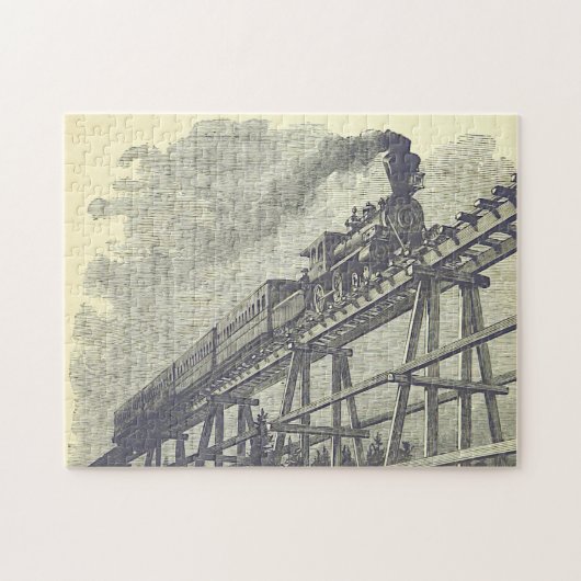 Historical Locomotive Train on a Bridge Puzzle Legpuzzel (Horizontaal)